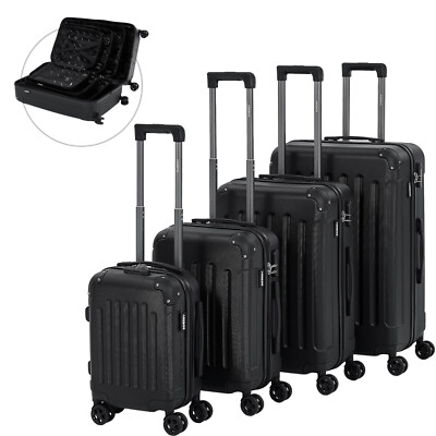 Set Valigie Trolley Cheffinger ABS-03 3 Pezzi - Guscio Rigido, Leggere, 4 Ruote, Bagaglio A Mano
