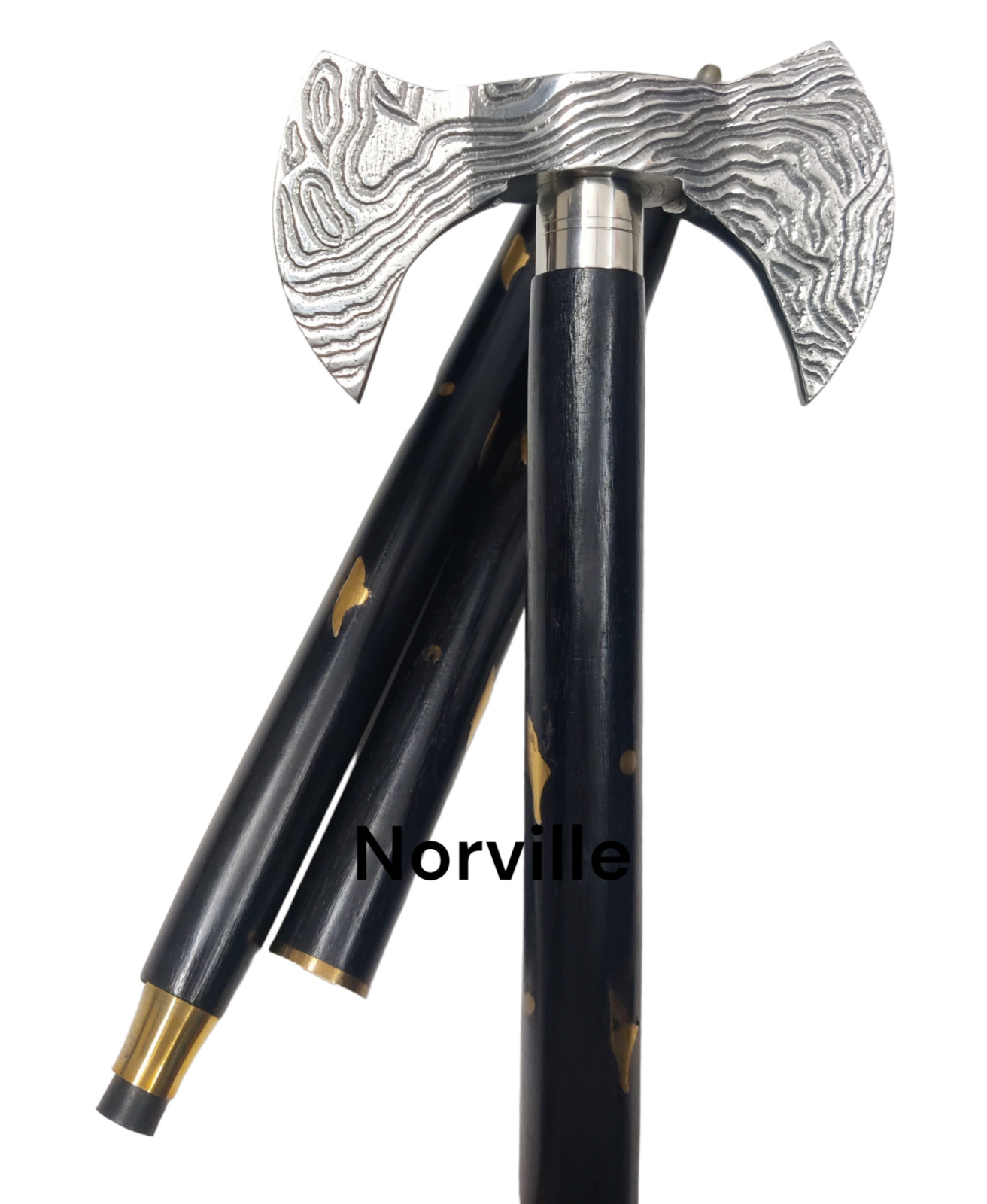 New Solid Axe Head Handle Walking Stick Wooden Me… - image 5