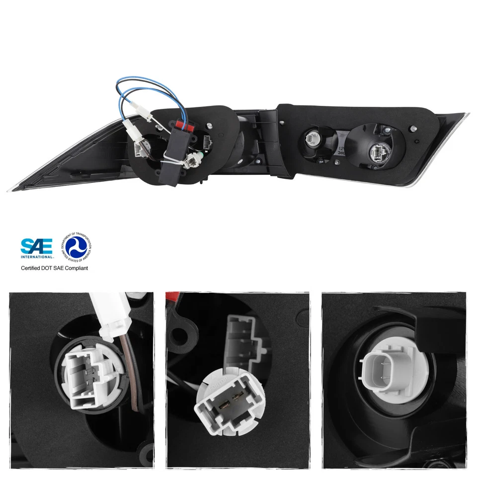 For 2004-2008 Acura TSX LED Light Bar Tail Lights Brake Lamp - Black Housing - Image 3 of 4