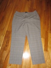 Talbots Chatham Black Glen Plaid Flat Front Side Zipper Dress Pants Size 10