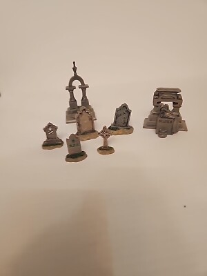 Lemax 7pc Tombstones Spooky Town Halloween Accessories Gravestones-beloved Crypt