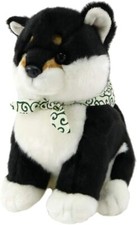 kawaii Sitting Shiba Inu Dog BLACK with Neckerchief Plush Doll Animal Size L