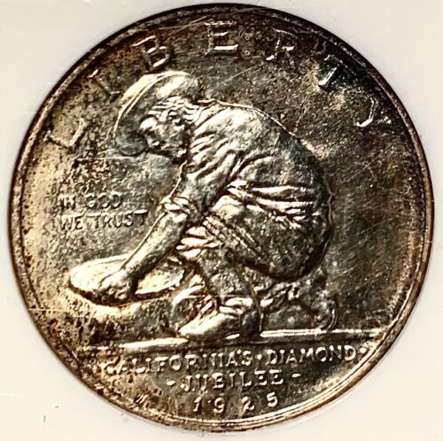 1925-S CA Diamond Jubilee Silver Commemorative Half Dollar CERTIFIED NGC MS 62