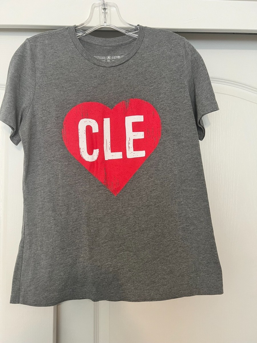 CLE Love Cleveland Ohio Women's Shirt Grey Size Medium Only