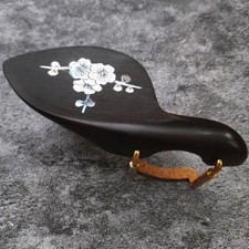 Ebony 4/4 Violin Chinrest With Scraw Bracket,Violin Chin rest Inlay Shell Flower