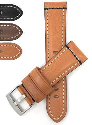 22mm Double Stitch Leather Watch Band Strap for Tissot T-Trend Collection