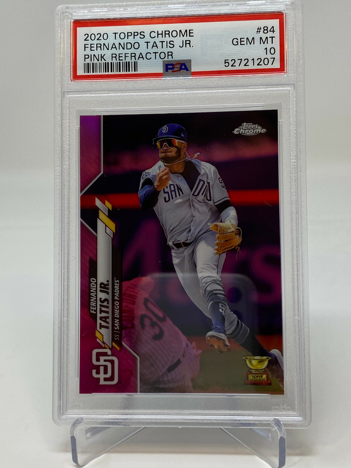 2020 Topps Chrome  #84  Fernando Tatis Jr.   Pink Refractor PSA 10 view 10