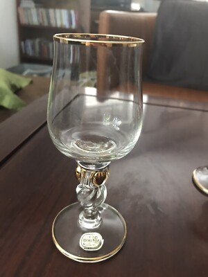 BOHEMIA Sherrygläser mit Golddekor und Goldrand  Handarbeit RARITÄT