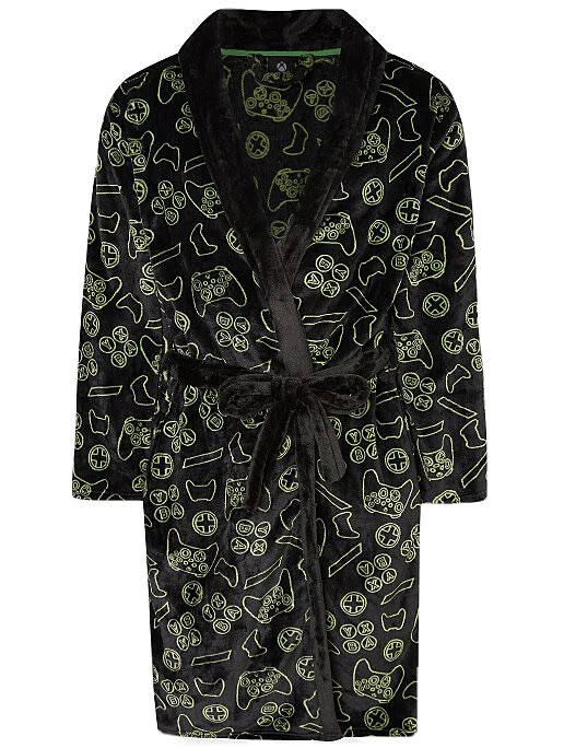 XBOX Official Gaming men s soft Fluffy fleece Bathrobe Dressing