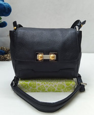 Marc by Marc Jacobs Black Pebbled Leather Pushlock Flap Closure Crossbody Bag