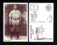 #14 SAUL H. DAVIS, Birmingham Black Barons ~ NEGRO LEAGUE Retort sepia postcard