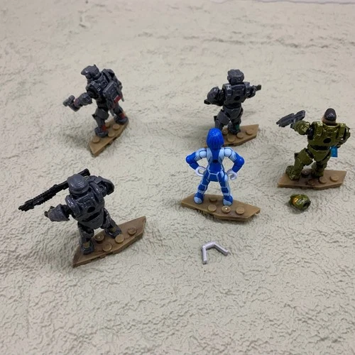 5x Halo Mega Construx Silver Team Fleetcom Warthog Master Chief Spartan Figuren - Bild 3 von 5
