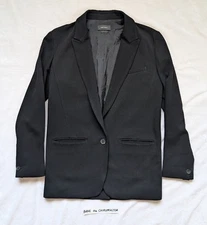 Vintage Isabel Marant Black Wool Blend One-Button Blazer Coat 38