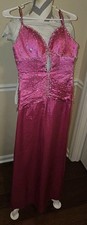 Hot Pink Beaded Mori Lee Gown By Madeline Gardener Size 0