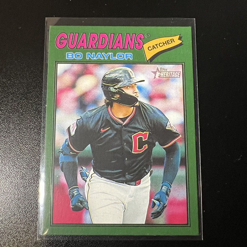 2026 Topps Heritage Bo Naylor Green Border #256 Guardians