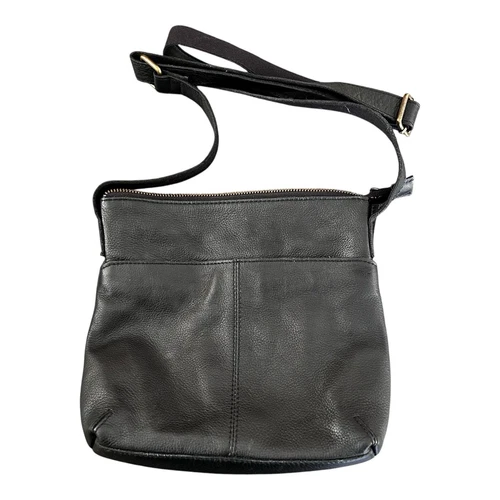 Fat Face Womens Black Genuine Leather Crossbody Bag Purse Classic - Picture 2 of 13