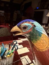 Large Chinese Vintage Cloissoine Pheasant Sculpture