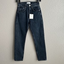 NEW Zara High Rise Straight Leg Dark Wash Jeans 0 - NWT