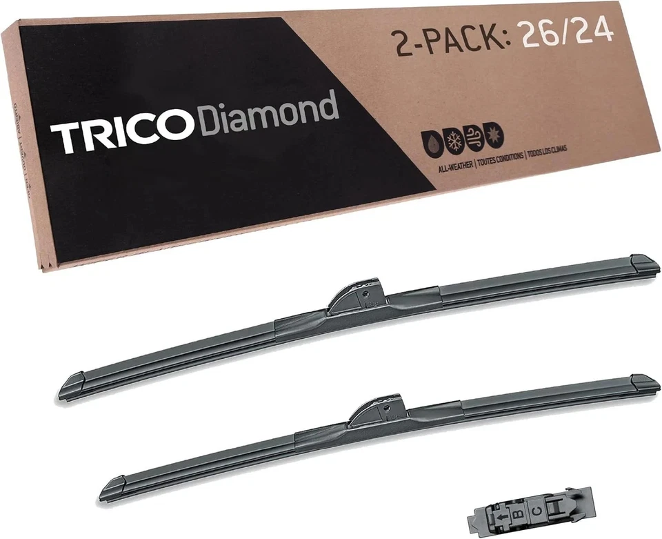 2Pcs 26" & 24" Wiper Blades Premium Beam All Weather For Ford Mercedes Acura - Image 2 of 4
