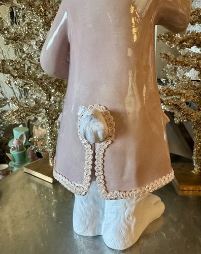 Martha Stewart hellrosa Samt Hase mit Vogel 19 cm groß NEU - Bild 14 von 22