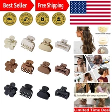 Durable Mini Claw Clips Set – 12 Elegant Non-Slip Hair Accessories for Daily Use