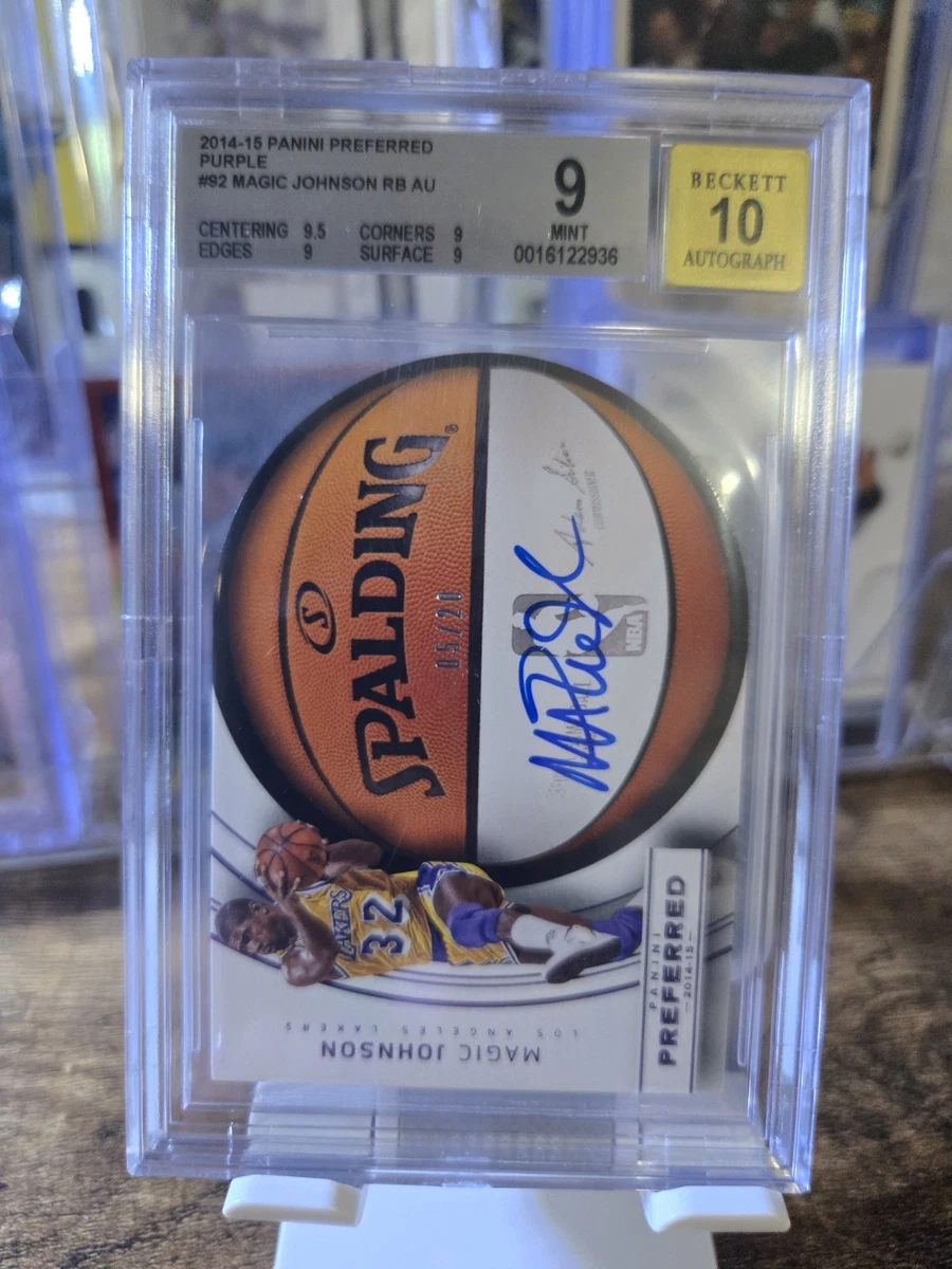 Panini Magic Johnson Basketball Autographed Sports Trading Cards