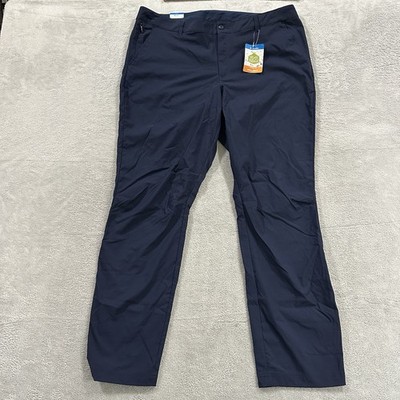 NWT Columbia Leslie Falls Pants Women's 18W OmniShield Straight Leg Blue Hiking