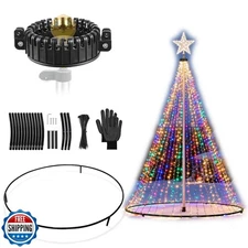 Lettry Flag Pole Christmas Tree Kit, Include Flag Pole Mega Toppe