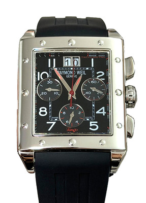 Raymond Weil Tango Mens Quartz Black Rubber Band Watch 4881-SR-05200