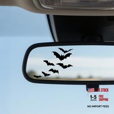 Halloween Car Mirror Decal - Spooky Vinyl Bat - Rearview Mirror