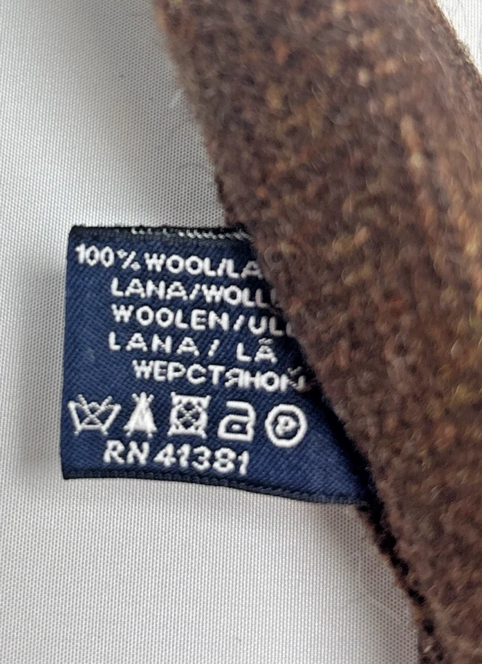 Corbata Polo Ralph Lauren 100% Lana Hecha a Mano Italia 3" X 58" Marrón Foto 4 de 4