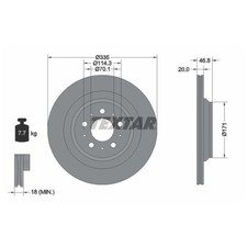 2x Bremsscheibe hinten für Tesla Model 3 5YJ3 | 26218219