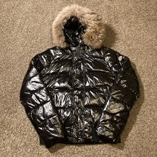 Giacca Moncler Maya 2015 cappotto lucido donna taglia 3 pelliccia staccabile - DIFETTI