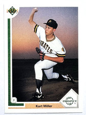 ROOKIE CARD KURT MILLER Pittsburgh Pirates 1991 Upper Deck TOP PROSPECT Card #68. rookie card picture