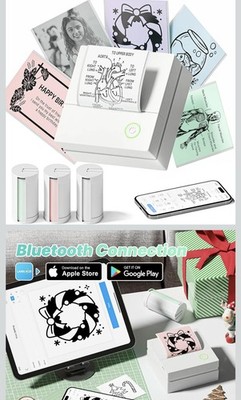 Portabel Sticker Maker with 3 Rolls Paper, White, 1 Pack
