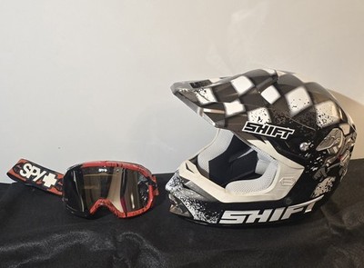 Shift Revolt Dirtbike ATV Motorcycle Offroad Helmet Kds Lrg With Spy Googles