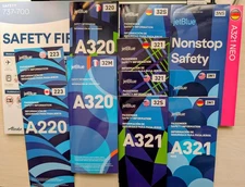 Jet Blue 11 Safety Card Set + Bonus Alaska 737-700 Safety Card