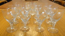 13- Mid Century Spiral Clear Pattern By Orrefors Wine Goblets 4.75" EUC