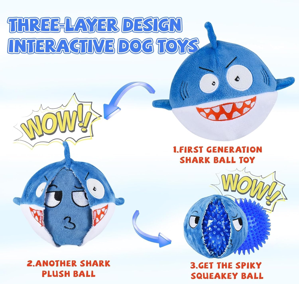 BarkBox Fenrir Hundespielzeug – 2-in-1 Interaktives Plüsch-Spielzeug Mit Quietscher, Für Mittlere Rassen