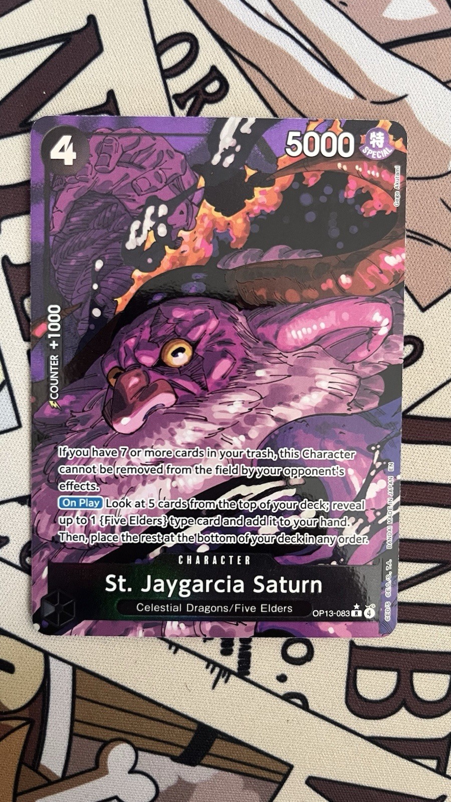 St. Jaygarcia Saturn Alt Art OP13-083 R Carrying On His Will One Piece CCG