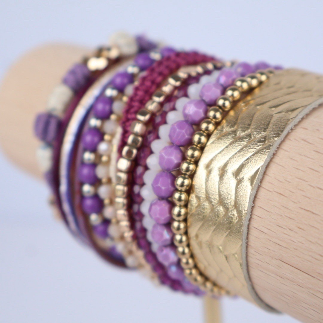 Women Bracelet Stack (15) Bangle Beaded Woven Str… - image 3