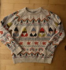 Hanna Andersson Cream Gnome Sweater Winter Fair Isle Knit Christmas Holiday 10