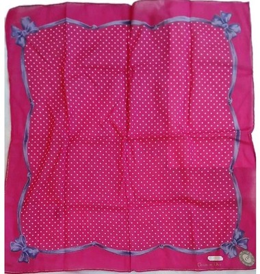 Christian Dior Schal Bandana 100% Baumwolle Rosa 45 cm x 43 cm Vintage