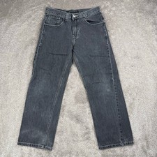 Black SouthPole Straight Wide Leg 4180 Denim Jeans Size 12 Skate y2k South Pole