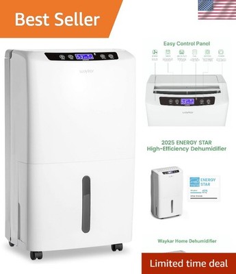 Whisper-Quiet 34 Pint Dehumidifier for Homes, Basements, & Garages - Energy Star