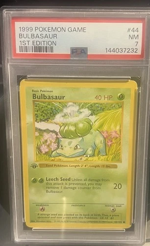 1999 Pokemon Game Bulbasaur 1st Edition PSA 7 #44 Vintage Base Set