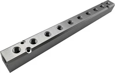 10 Way Pneumatic Manifold Air Distribution Block, G1/2 10 12 Port, Silver 