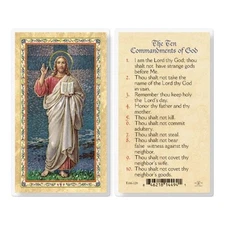 The Ten Commandments of God - Laminated Holy Card 106-129