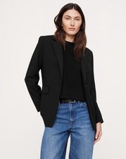 NWT Banana Republic Black Siena Italian Wool Blazer - Size 14