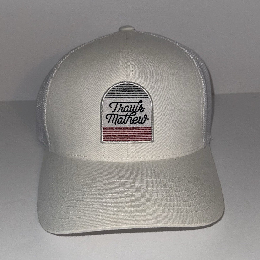 Men’s OSFA Adjustable Travis Mathew Mesh SnapBack Trucker Hat White Cap